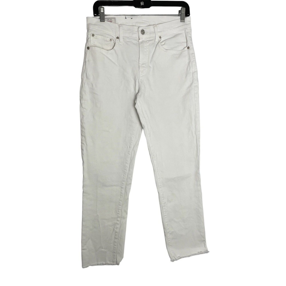 Gap Girlfriend Jeans Sz 28/6R White Raw Hems #660527